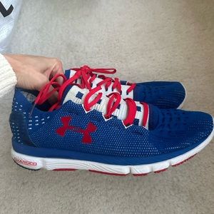 Men’s Under Armour Charged Shows Red White Blue Size 10